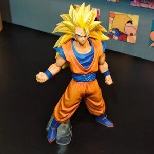 28cm New Anime DBZ Super Saiyan 3 Son Goku Figure Model Statue Decoration
